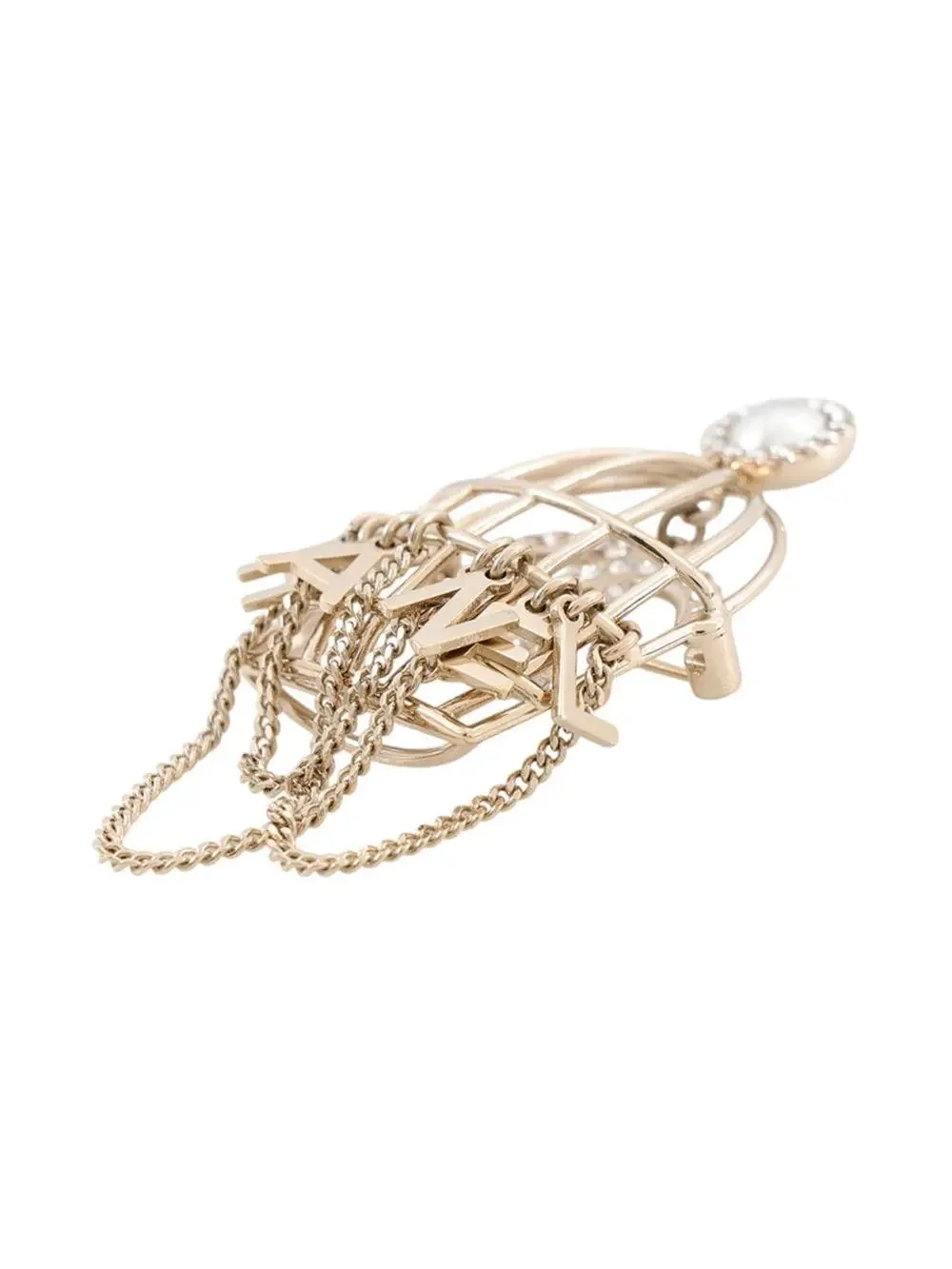 Chanel Cc Logo Brooch Gold-Tone Metal #343212C14B